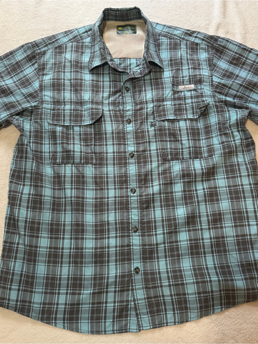 G.H. Bass & Co. Blue and Brown Plaid Button-Down Shirt